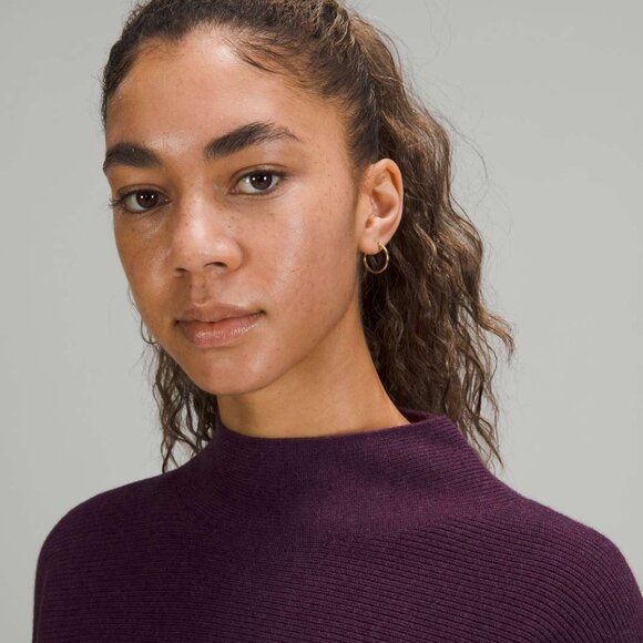 Lululemon Boxy Cotton-Blend Sweater Heathered Vintage Plum | XS/S - Picture 8 of 8